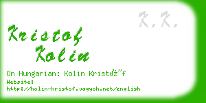 kristof kolin business card